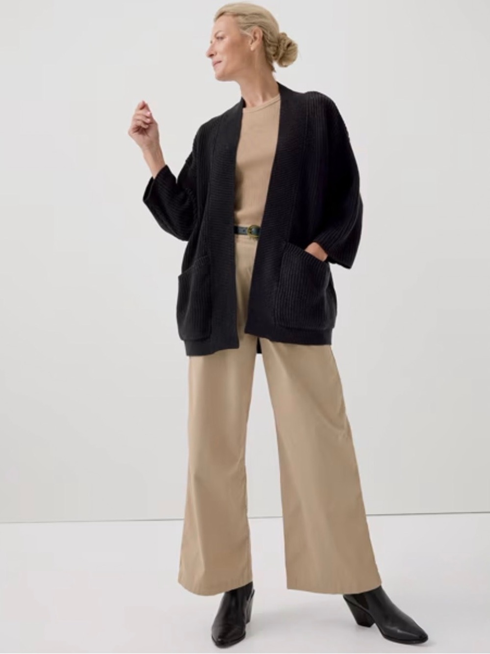 Pact Women's Luxe Knit Open Coatigan oversized